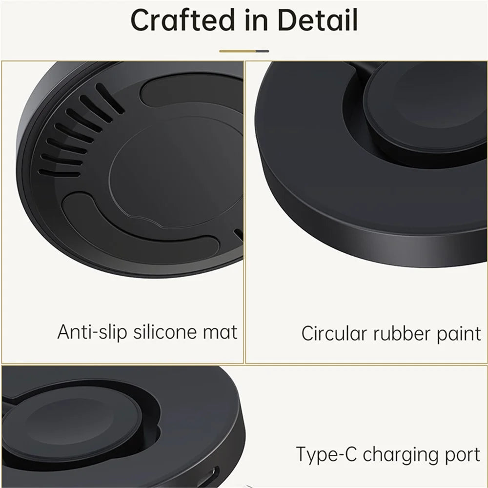 V17A Charging Stand for Apple Watch Ultra / Series 8 7 SE 6 5 4 3 2 / Watch Nike , Vertical Magnetic Wireless Foldable Watch Charger with Charging Cord - 4