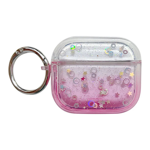 For Apple AirPods 3 Bluetooth-compatible Earphone PC Protective Cover Cute Glitter Anti-drop Case - Rose - 1