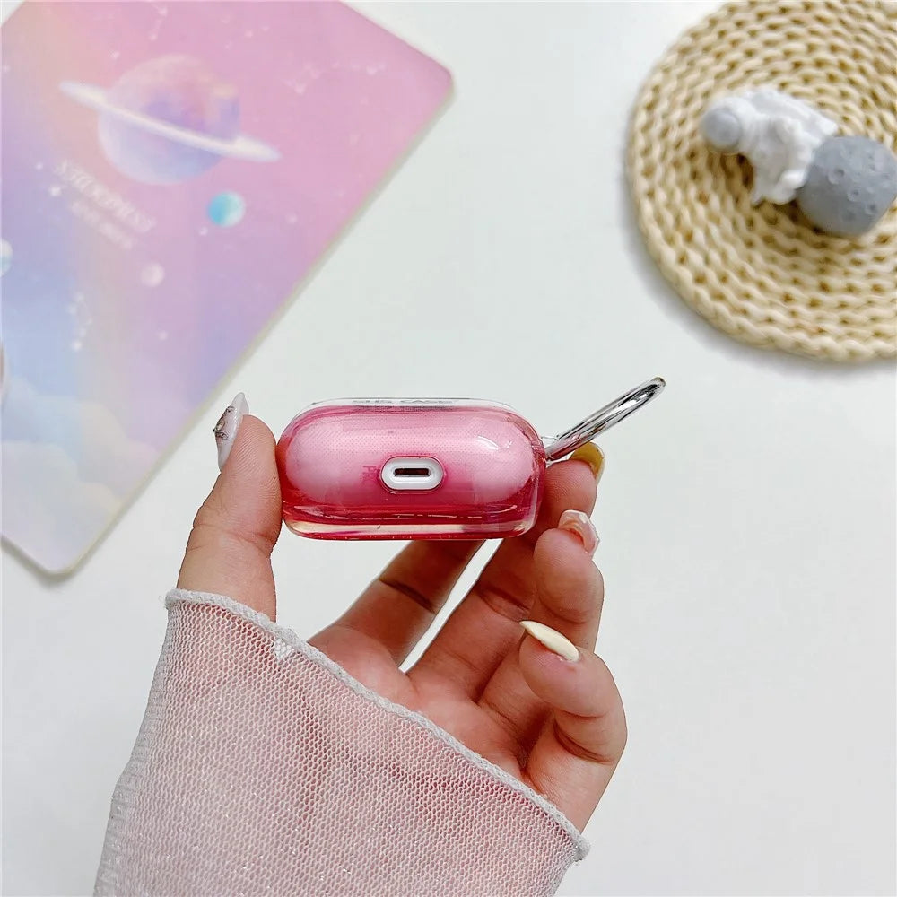 For Apple AirPods 3 Bluetooth-compatible Earphone PC Protective Cover Cute Glitter Anti-drop Case - Rose - 4