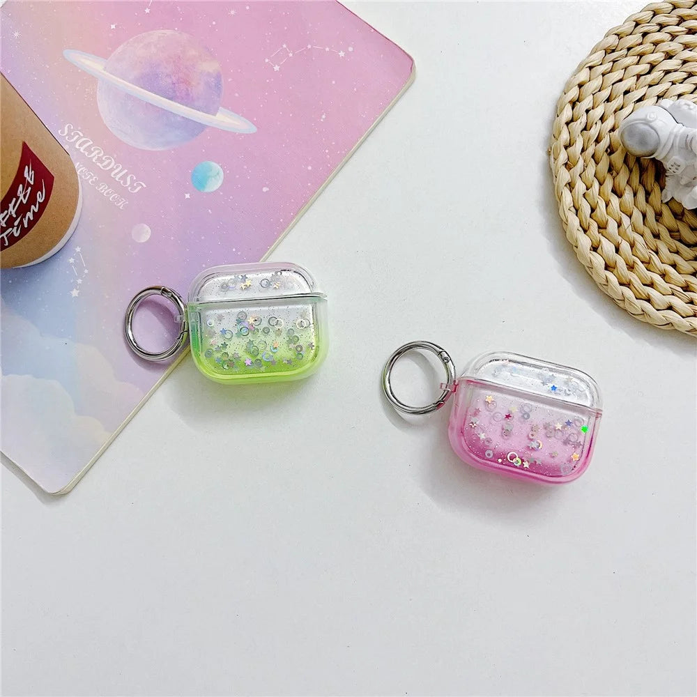 For Apple AirPods 3 Bluetooth-compatible Earphone PC Protective Cover Cute Glitter Anti-drop Case - Rose - 7