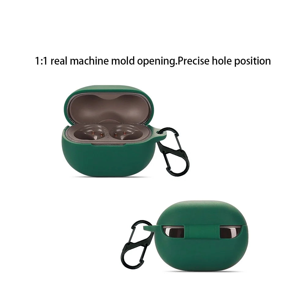 For SoundPEATS Engine 4 Headphone Anti-dust Sleeve Silicone Cover with Anti-lost Buckle - Blackish Green - 2