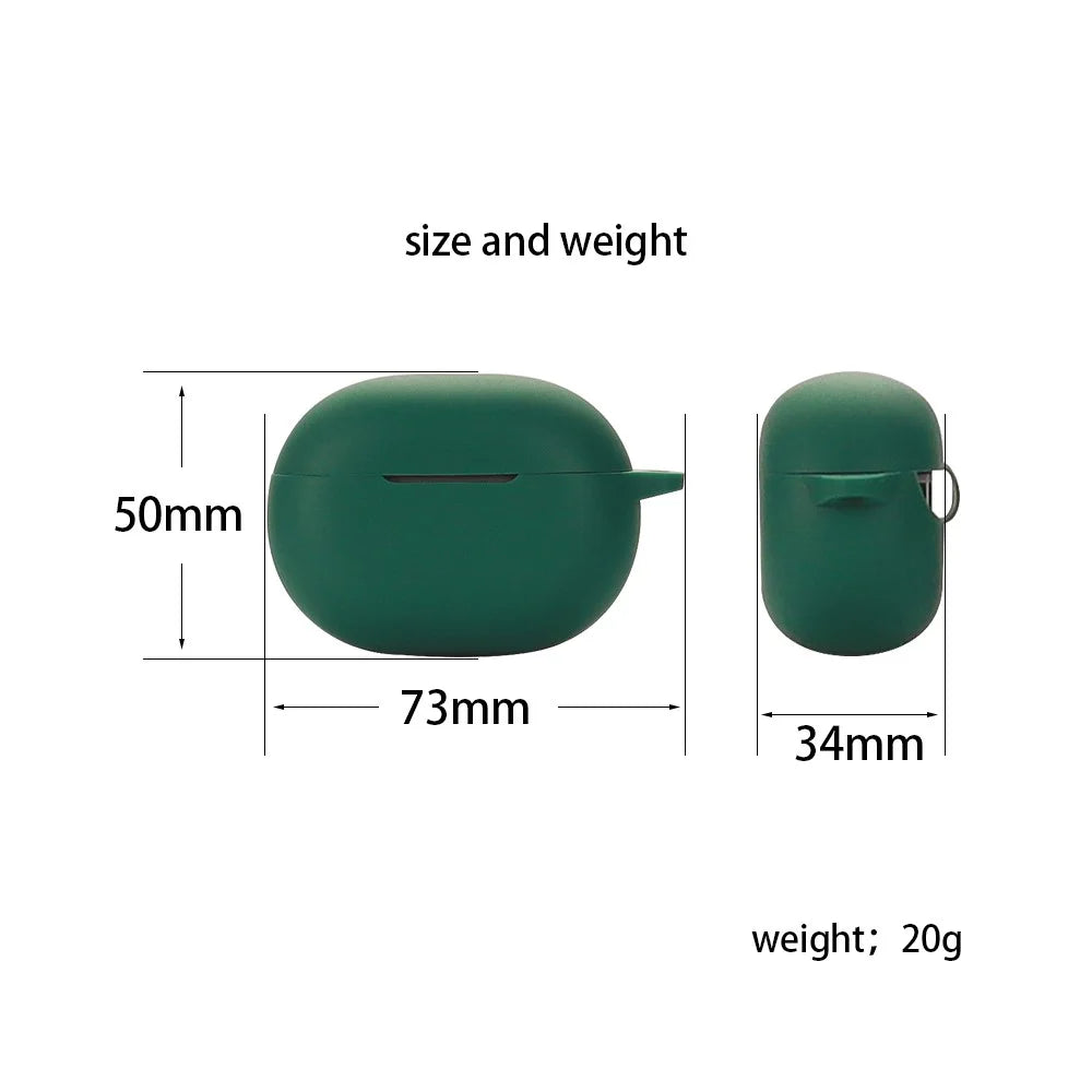 For SoundPEATS Engine 4 Headphone Anti-dust Sleeve Silicone Cover with Anti-lost Buckle - Blackish Green - 6