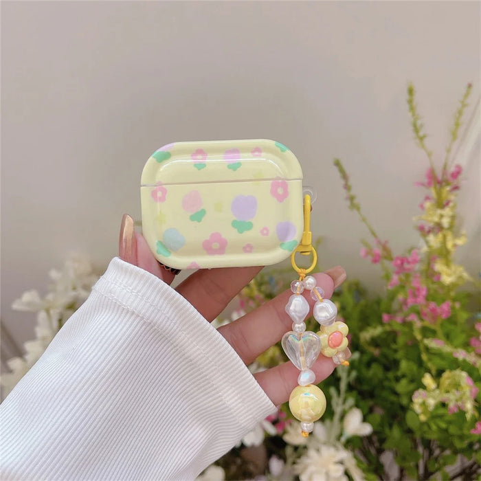 For Apple AirPods 3 Flower Pattern IMD Earphone TPU Case Protective Earbud Cover with Pendant - 4