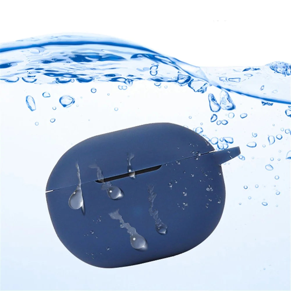 For SoundPEATS Mini Pro HS Bluetooth-compatible Earphone Soft Silicone Anti-drop Cover with Anti-lost Buckle - Dark Blue - 2
