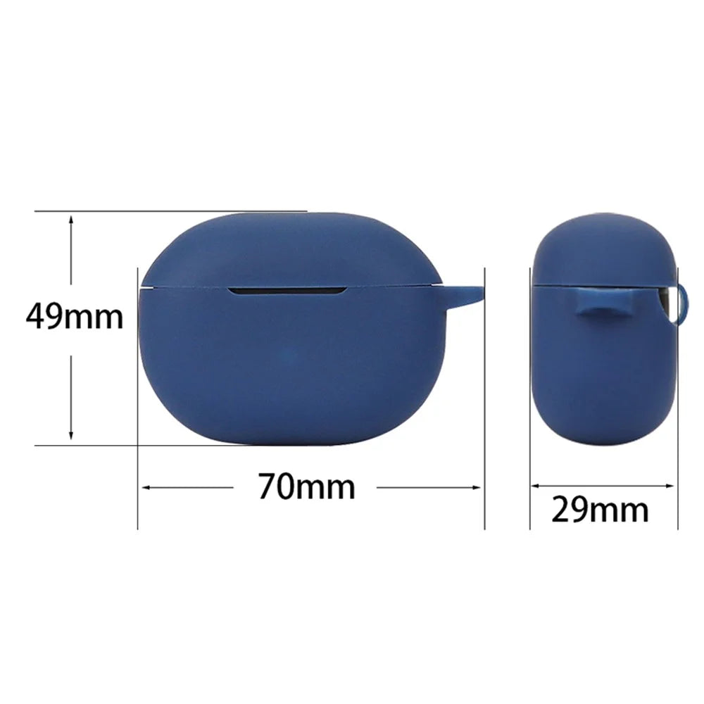 For SoundPEATS Mini Pro HS Bluetooth-compatible Earphone Soft Silicone Anti-drop Cover with Anti-lost Buckle - Dark Blue - 6