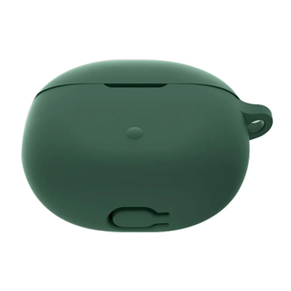 For SoundPEATS Air3-Deluxe Bluetooth-compatible Earphone Silicone Case Anti-scratch Cover with Anti-lost Buckle - Blackish Green - 5