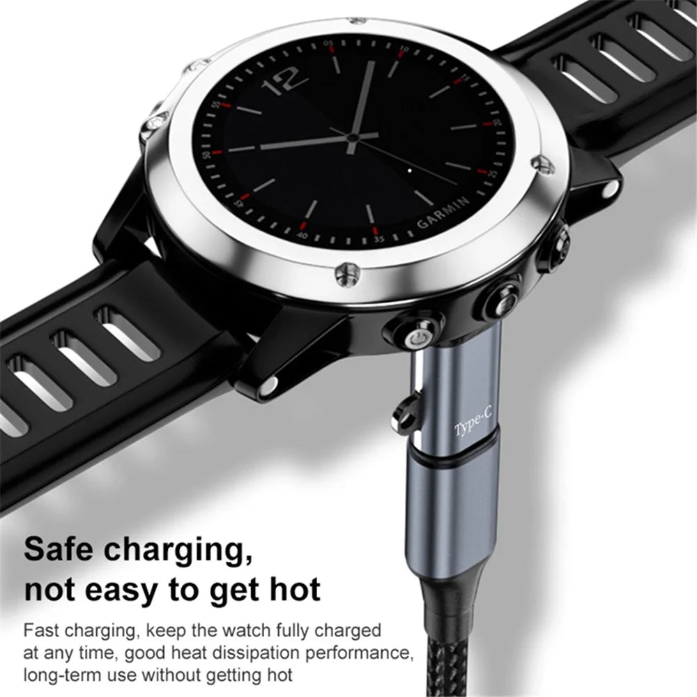 Smart Watch Charging Converter Angled iP to Garmin Watch Adapter Portable Mini Connector - 3