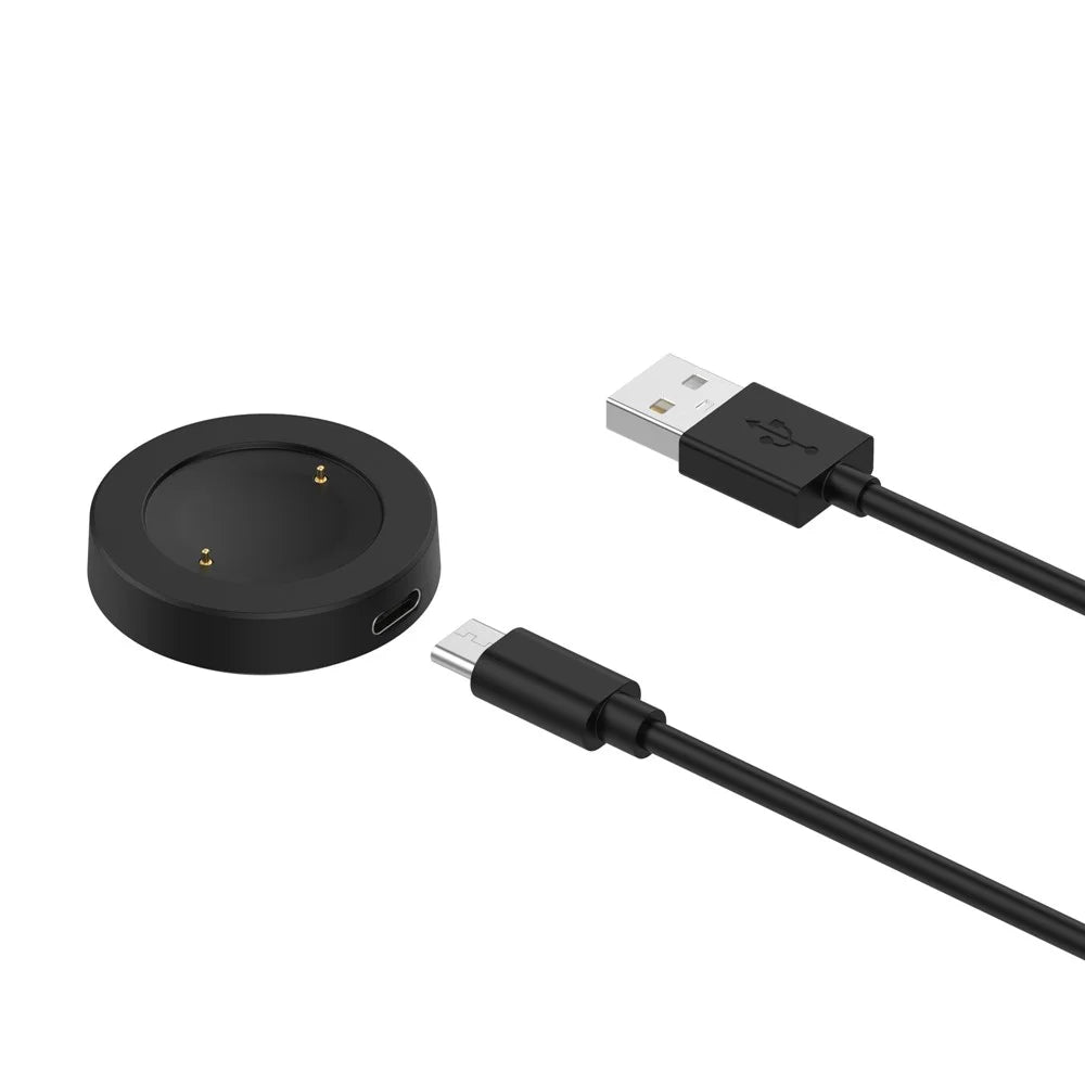 1m Detachable Charging Base for Honor Watch4 Charger Smart Watch Magnetic Charging Cable - Black - 1