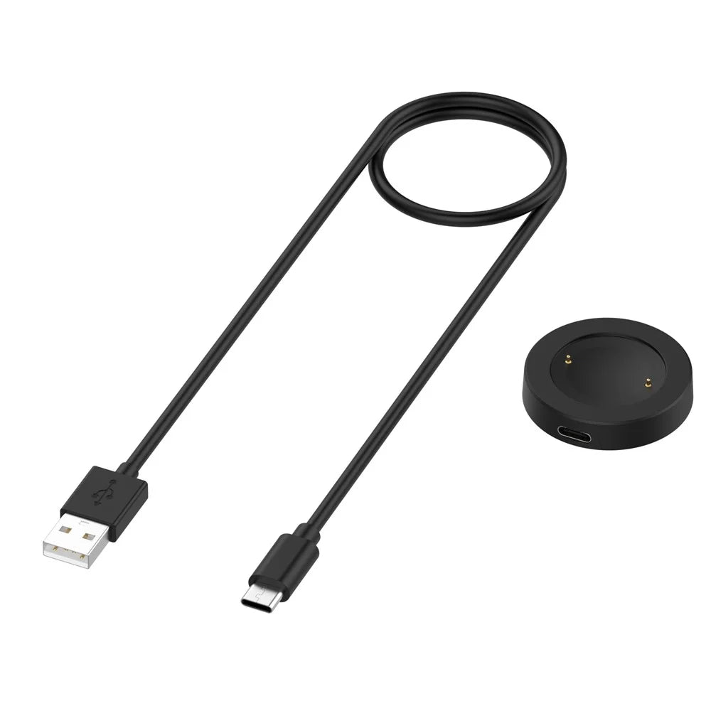 1m Detachable Charging Base for Honor Watch4 Charger Smart Watch Magnetic Charging Cable - Black - 2