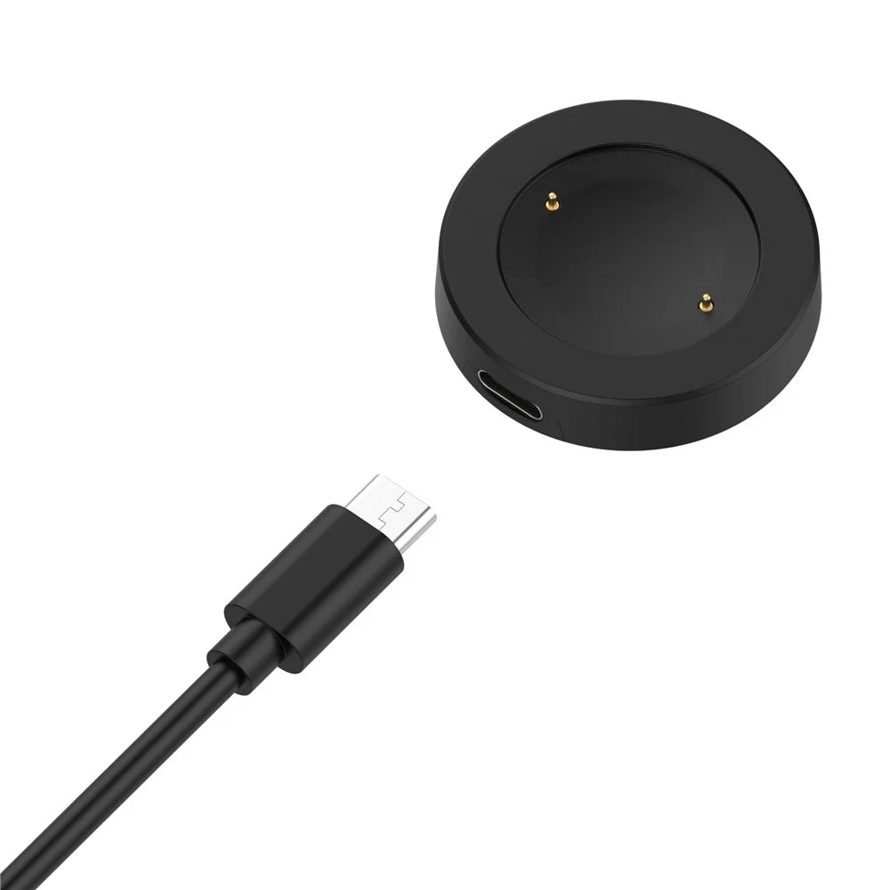 1m Detachable Charging Base for Honor Watch4 Charger Smart Watch Magnetic Charging Cable - Black - 3