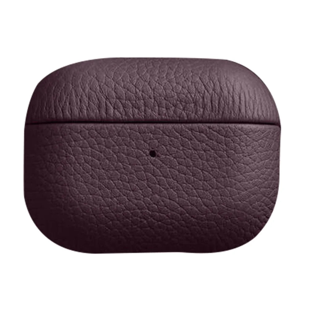 MELKCO For Apple AirPods Pro 2 Earbuds Case Genuine Cow Leather Coated PC Protective Sleeve Cover - Purple - 1