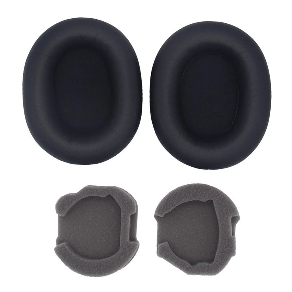 1 Pair For Sony WH-1000XM5 Replacement Earpad Headphone Silicone Ear Cap with Crowbar - Black - 2