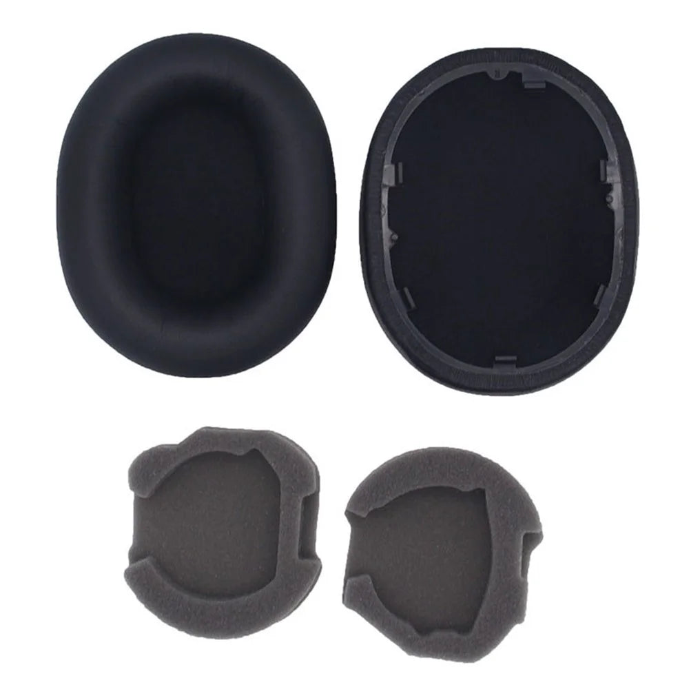 1 Pair For Sony WH-1000XM5 Replacement Earpad Headphone Silicone Ear Cap with Crowbar - Black - 3