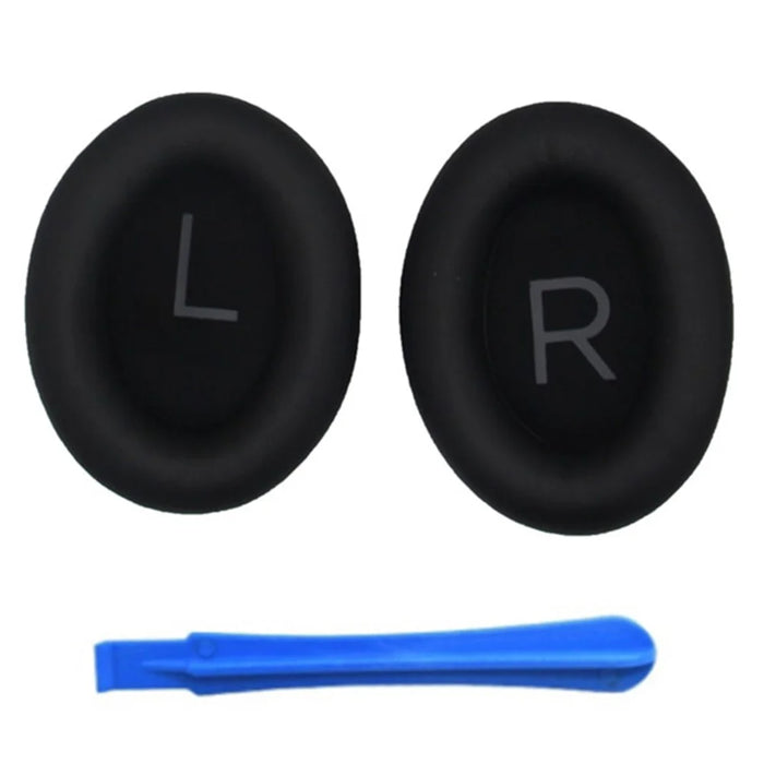 1 Pair Headphone Silicone Ear Cap for BOSE QuietComfort 45 Replacement Earpad with Crowbar - Black - 1