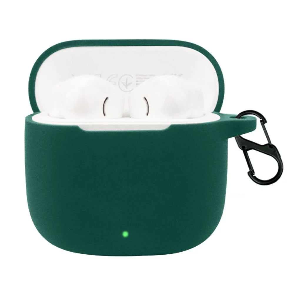 Dustproof Silicone Cover for Huawei FreeBuds SE 2 Bluetooth-compatible Earphone Protector Case with Anti-lost Buckle - Blackish Green - 2