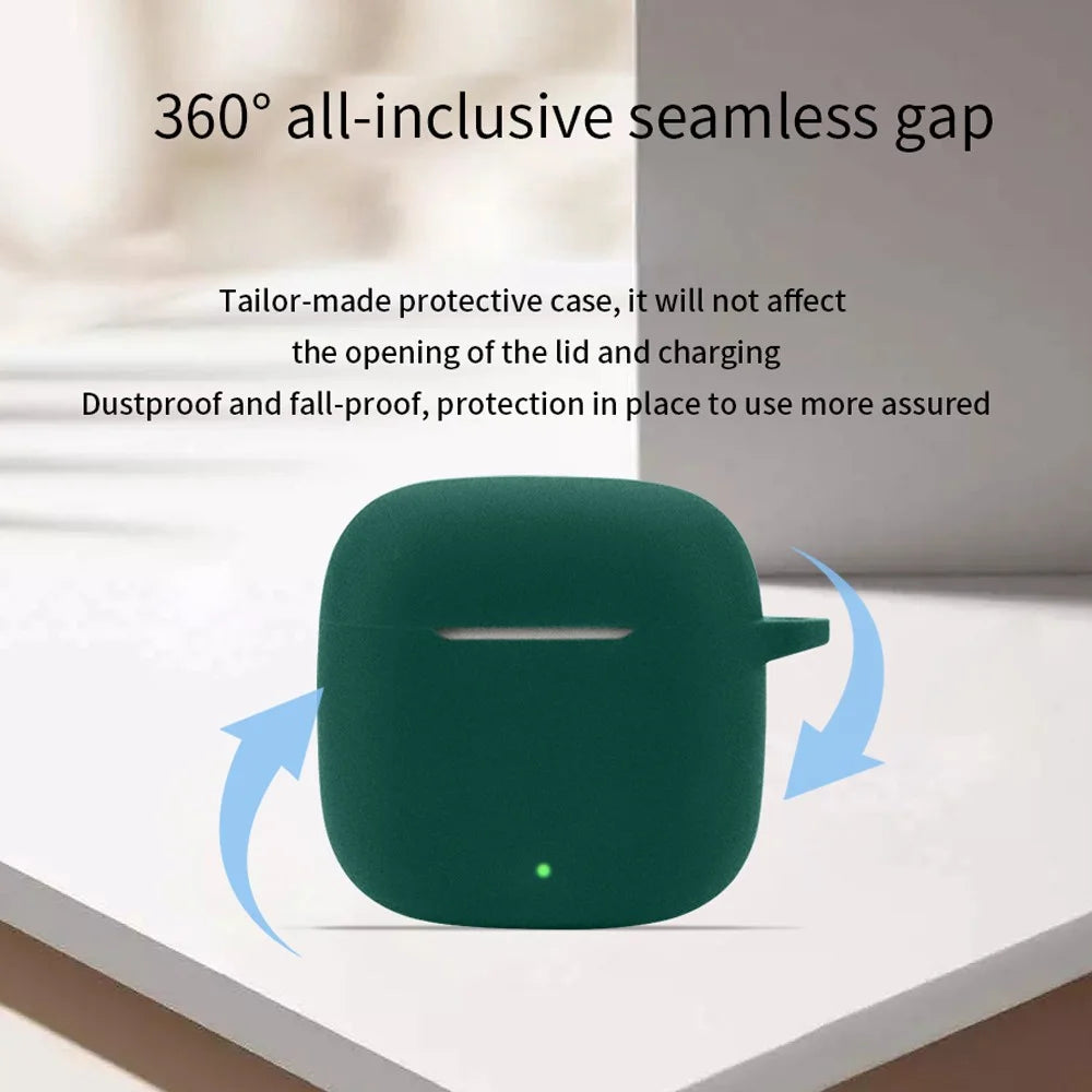 Dustproof Silicone Cover for Huawei FreeBuds SE 2 Bluetooth-compatible Earphone Protector Case with Anti-lost Buckle - Blackish Green - 3