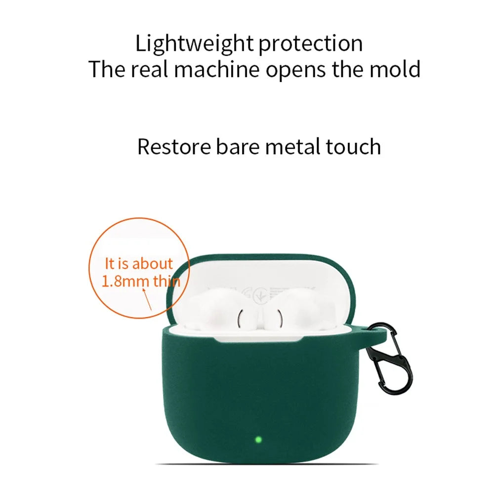 Dustproof Silicone Cover for Huawei FreeBuds SE 2 Bluetooth-compatible Earphone Protector Case with Anti-lost Buckle - Blackish Green - 4