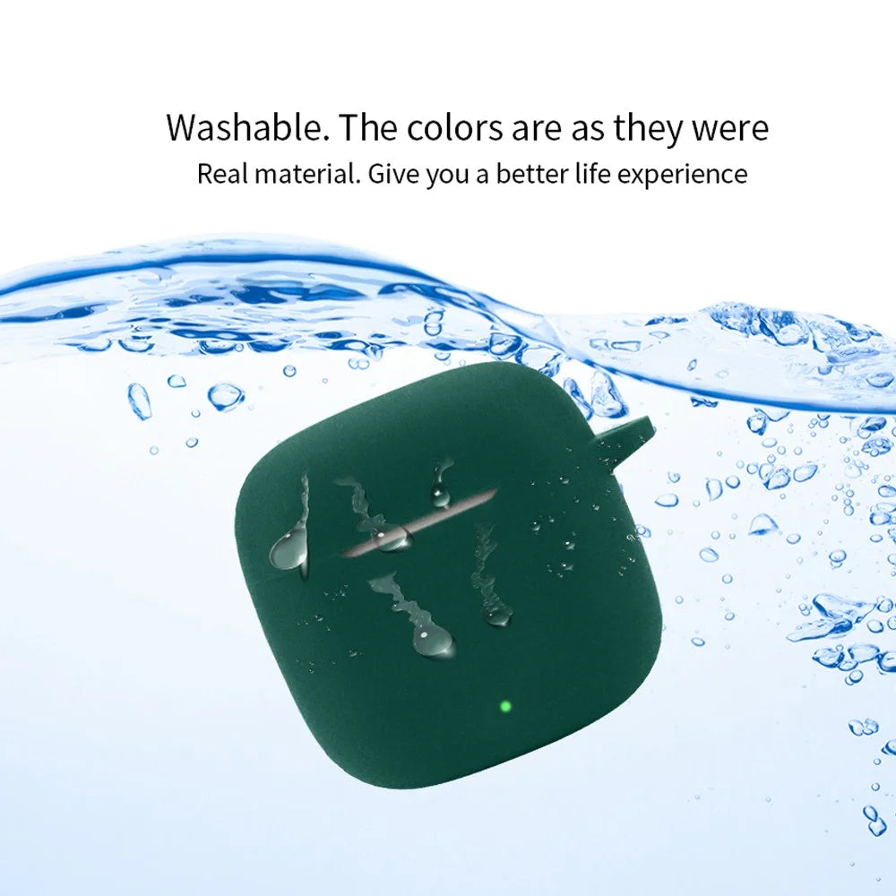 Dustproof Silicone Cover for Huawei FreeBuds SE 2 Bluetooth-compatible Earphone Protector Case with Anti-lost Buckle - Blackish Green - 5