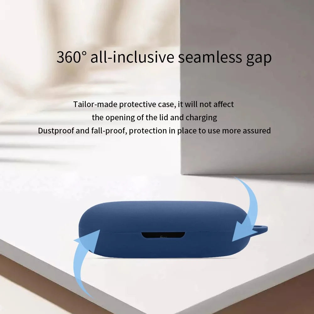 For 1MORE S30 Protection Cover Headset Silicone Case Wireless Headphone Sleeve with Buckle - Dark Blue - 4