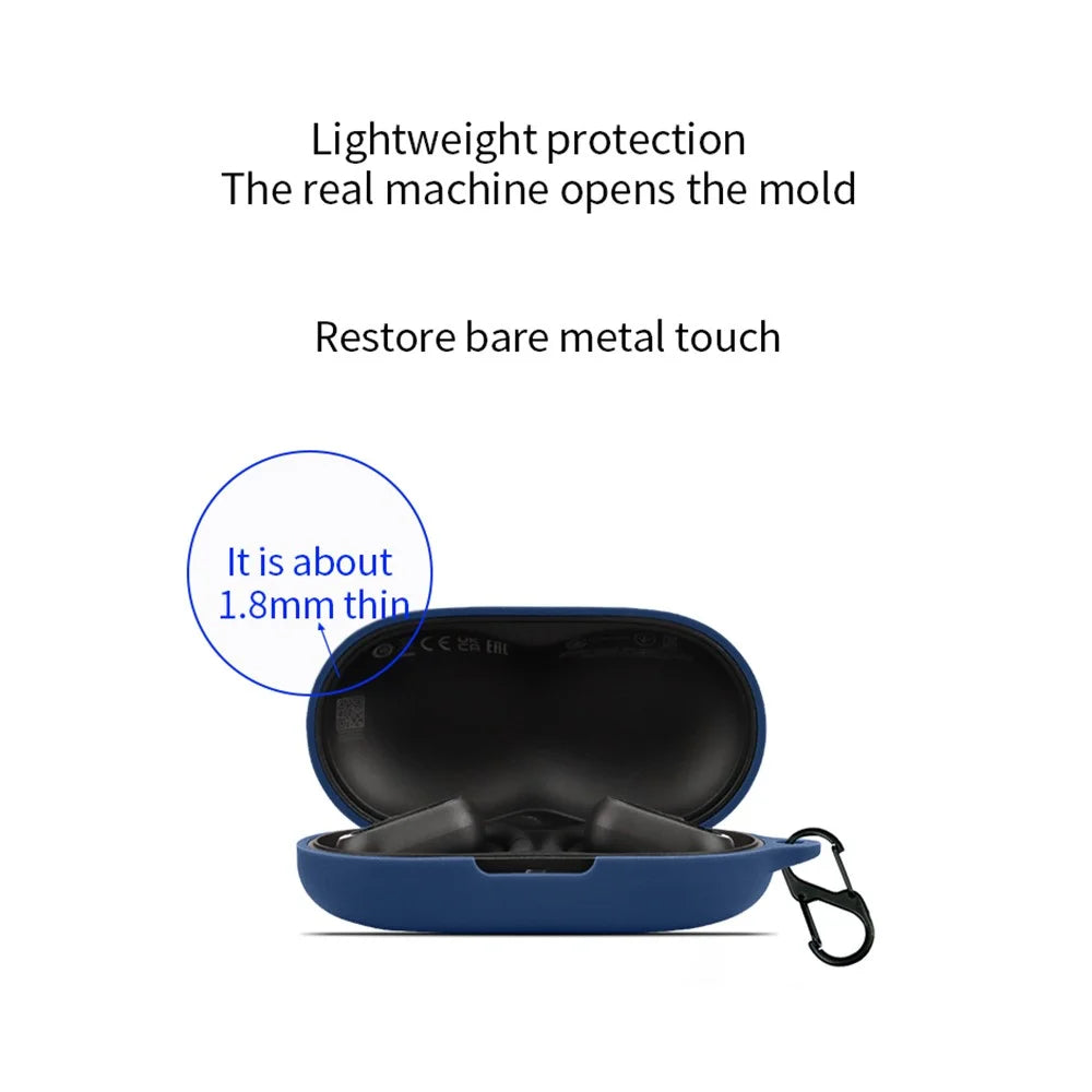 For 1MORE S30 Protection Cover Headset Silicone Case Wireless Headphone Sleeve with Buckle - Dark Blue - 5