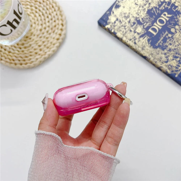 For Apple AirPods 3 Shockproof Epoxy PC Case Anti-Drop Bluetooth-compatible Earbuds Cover with Ring Buckle - Rose - 3