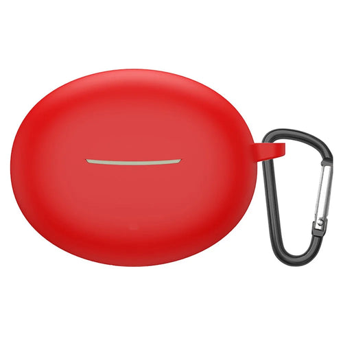 For Redmi Buds 4 Active Bluetooth-compatible Earphone Silicone Case Charging Bin Sleeve Headphone Cover with Buckle - Red - 1