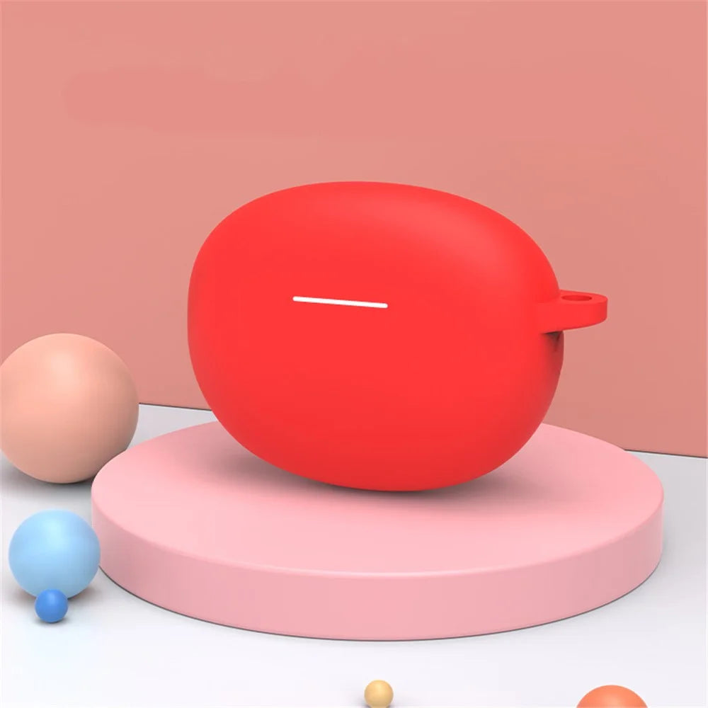 For Redmi Buds 4 Active Bluetooth-compatible Earphone Silicone Case Charging Bin Sleeve Headphone Cover with Buckle - Red - 2