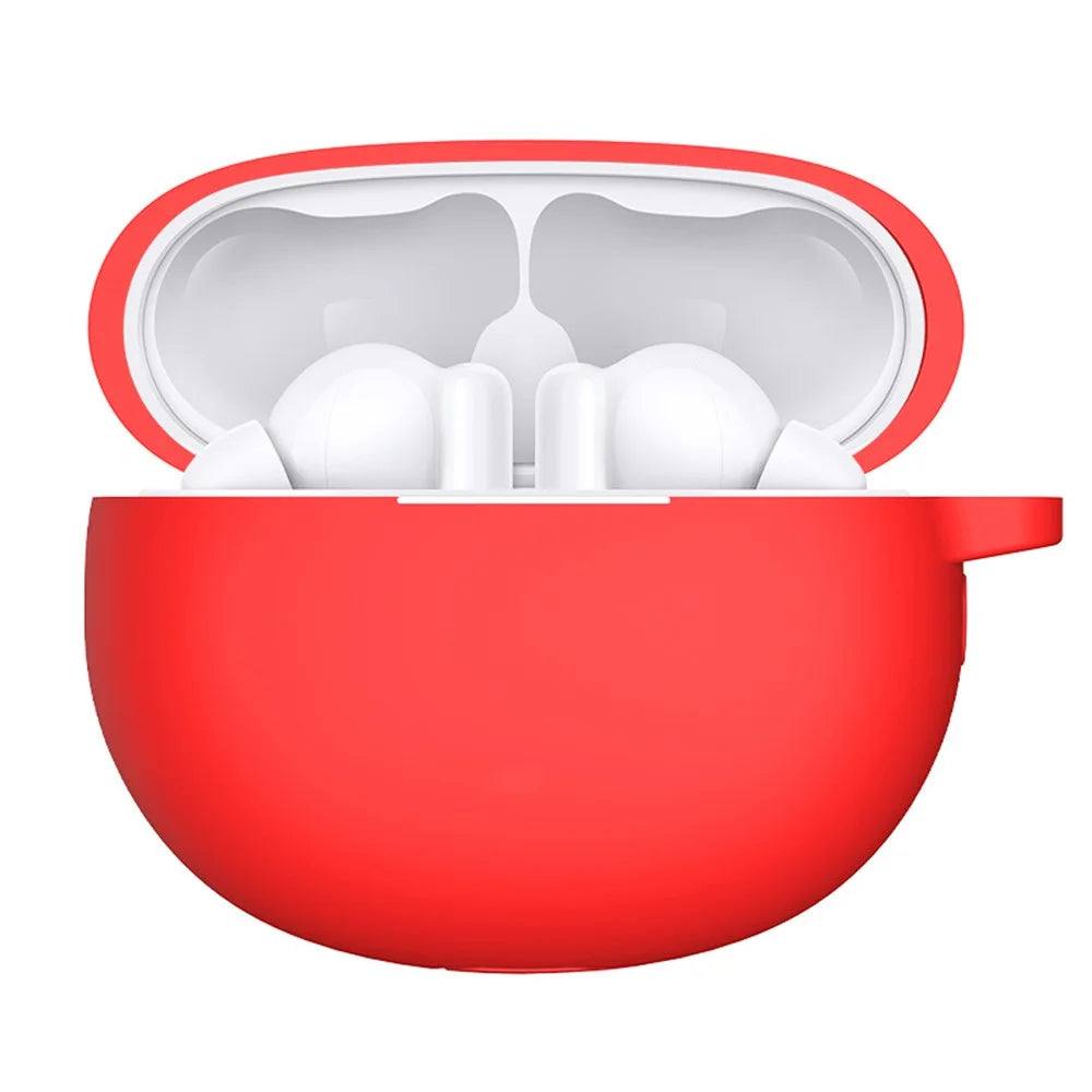 For Redmi Buds 4 Active Bluetooth-compatible Earphone Silicone Case Charging Bin Sleeve Headphone Cover with Buckle - Red - 3