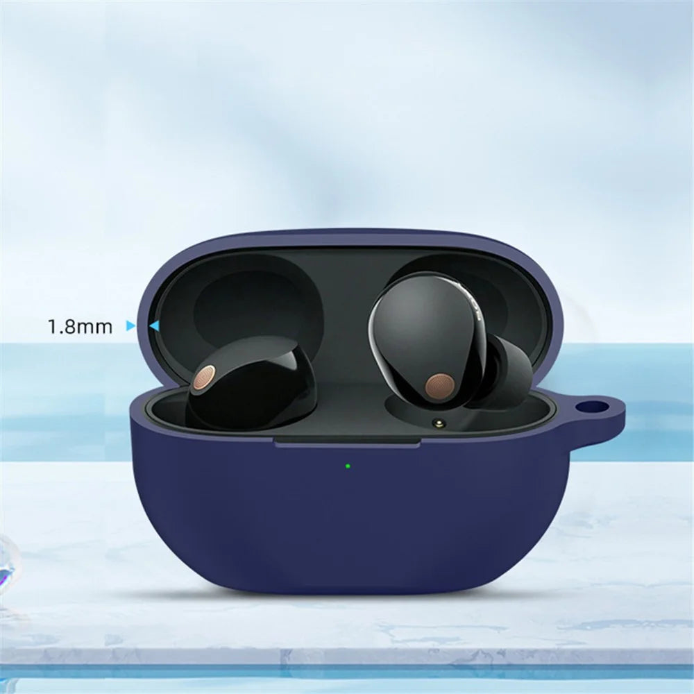Earphone Silicone Case for Sony WF-1000XM5 , Bluetooth-compatible Earbud Anti-drop Protective Cover - Midnight Blue - 3