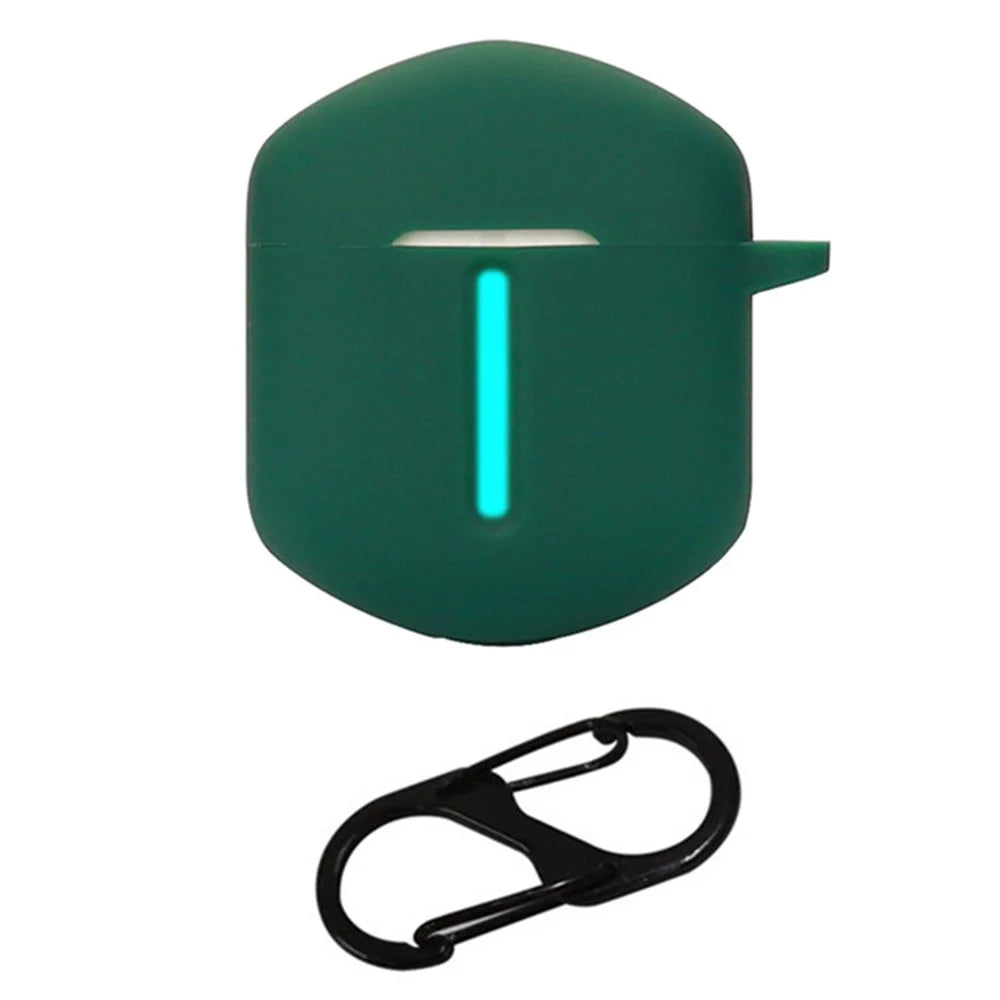 For EDIFIER HECATE GT2 Charging Bin Sleeve Bluetooth-compatible Earphone Silicone Case Headphone Cover with Buckle - Blackish Green - 1