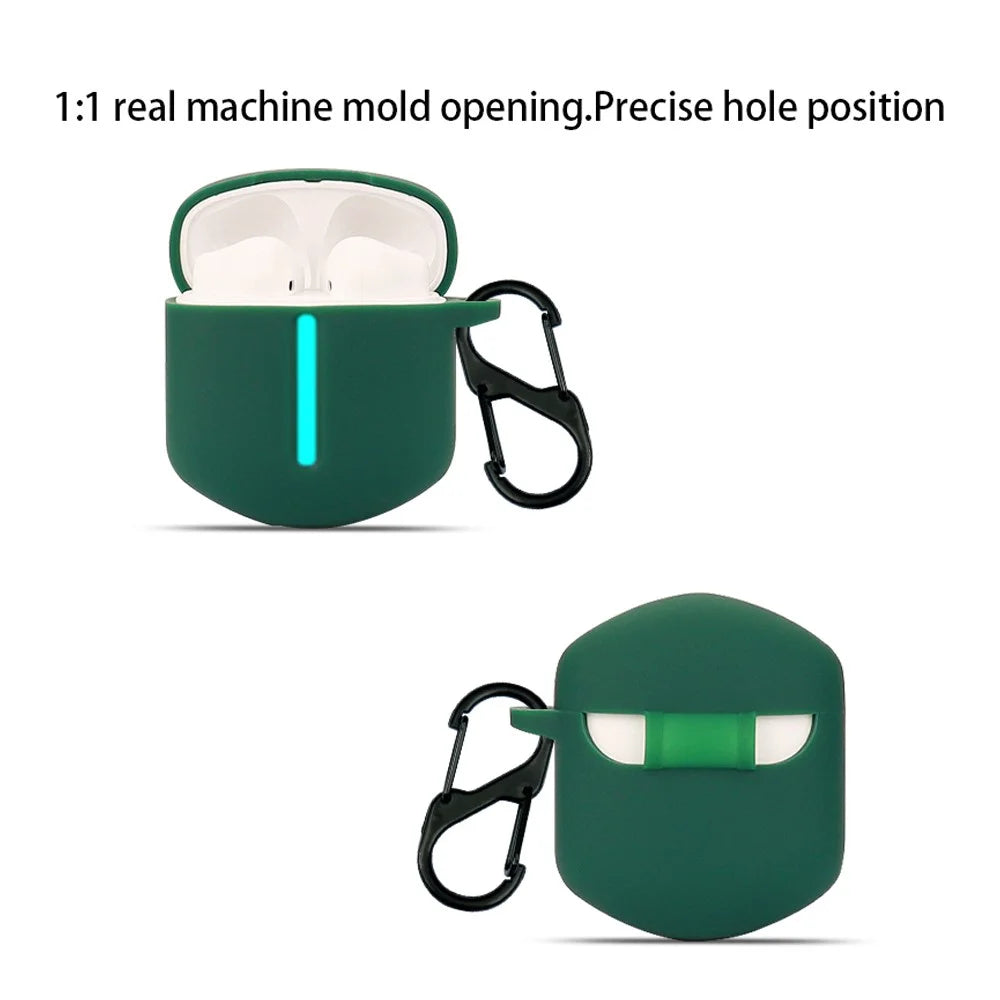 For EDIFIER HECATE GT2 Charging Bin Sleeve Bluetooth-compatible Earphone Silicone Case Headphone Cover with Buckle - Blackish Green - 2