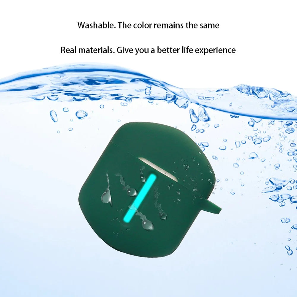 For EDIFIER HECATE GT2 Charging Bin Sleeve Bluetooth-compatible Earphone Silicone Case Headphone Cover with Buckle - Blackish Green - 3