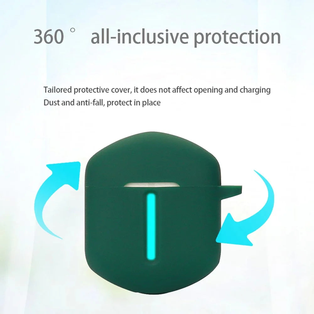 For EDIFIER HECATE GT2 Charging Bin Sleeve Bluetooth-compatible Earphone Silicone Case Headphone Cover with Buckle - Blackish Green - 5