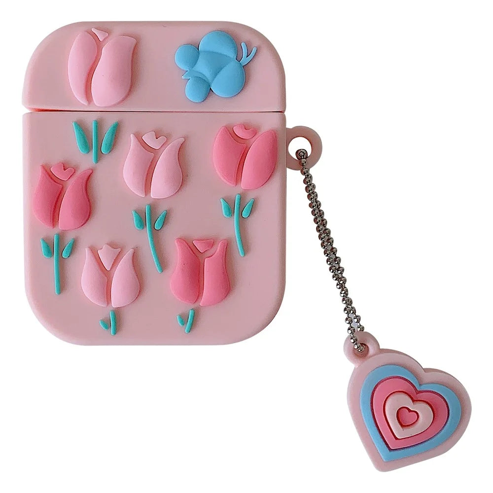 Silicone Case for Apple AirPods with Charging Case (2016) / (2019) / AirPods with Wireless Charging Case (2019) Earphone Cover with Pendant - 1