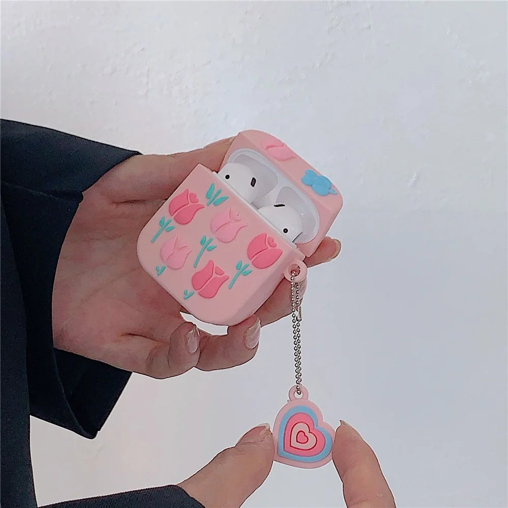 Silicone Case for Apple AirPods with Charging Case (2016) / (2019) / AirPods with Wireless Charging Case (2019) Earphone Cover with Pendant - 2