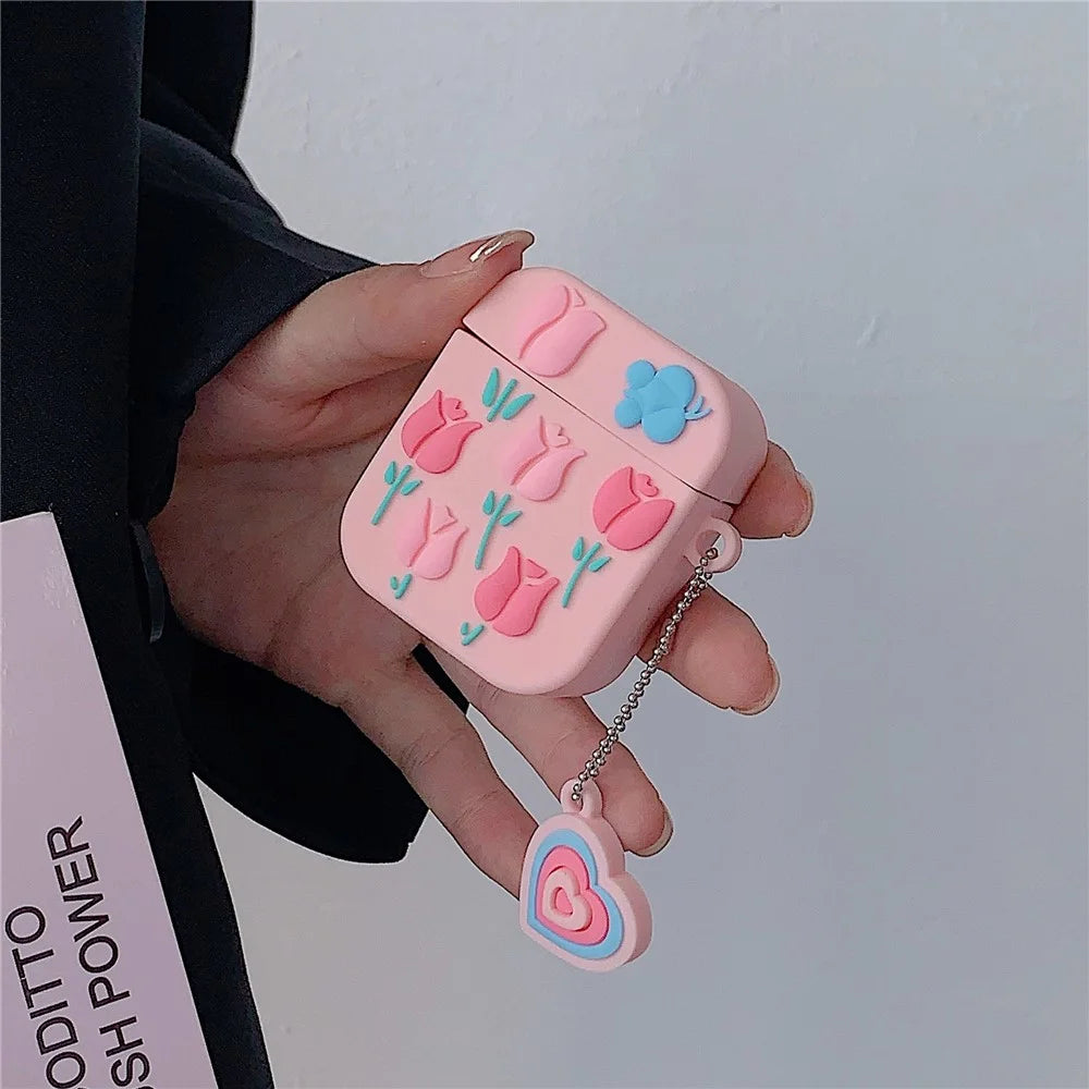 Silicone Case for Apple AirPods with Charging Case (2016) / (2019) / AirPods with Wireless Charging Case (2019) Earphone Cover with Pendant - 3