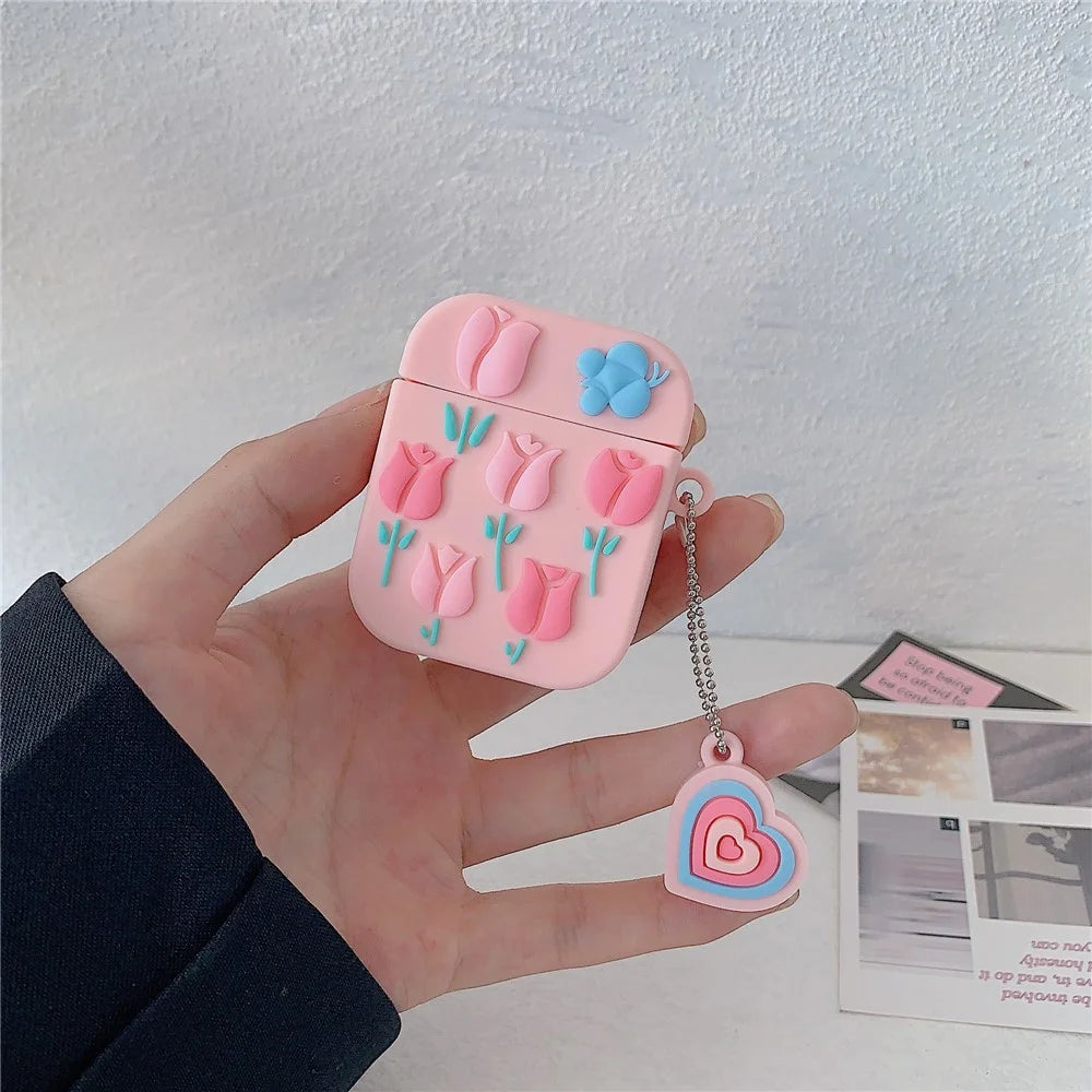 Silicone Case for Apple AirPods with Charging Case (2016) / (2019) / AirPods with Wireless Charging Case (2019) Earphone Cover with Pendant - 4