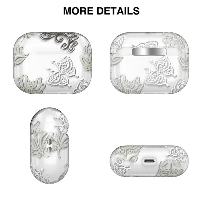AHASTYLE WE17 Silicone Case for AirPods Pro 2 , Butterfly Printing Bluetooth-compatible Earphone Protective Cover - 7