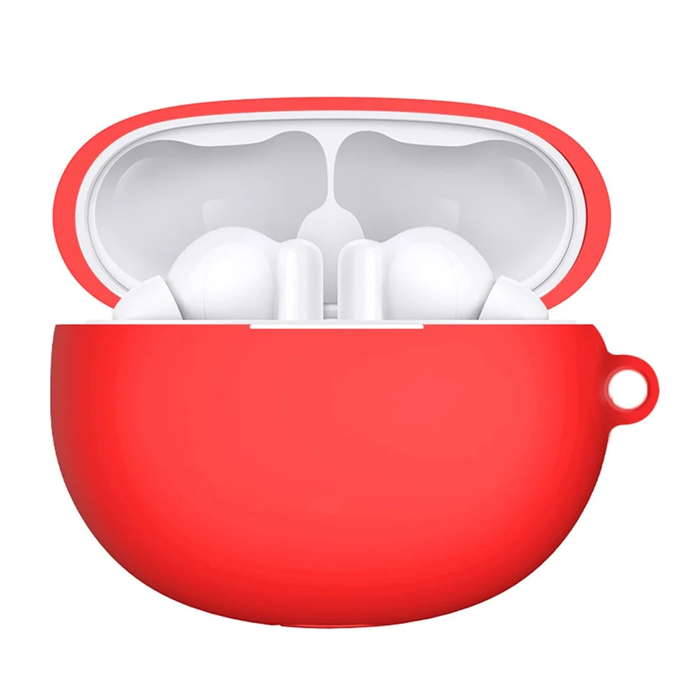 Earbud Silicone Case for Xiaomi Redmi Buds 4 Active Bluetooth-compatible Earphone Protective Cover with Buckle - Red - 2