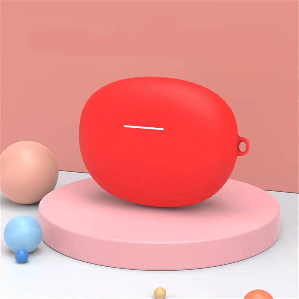 Earbud Silicone Case for Xiaomi Redmi Buds 4 Active Bluetooth-compatible Earphone Protective Cover with Buckle - Red - 4
