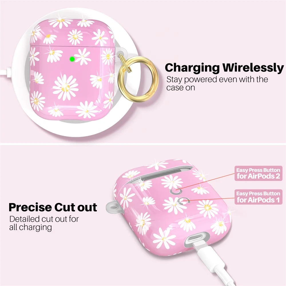 AHASTYLE PT-LC142-A-DY For AirPods with Wireless Charging Case (2019) / AirPods with Charging Case (2019) / (2016) Splittable Cover TPU Case - Pink - 4