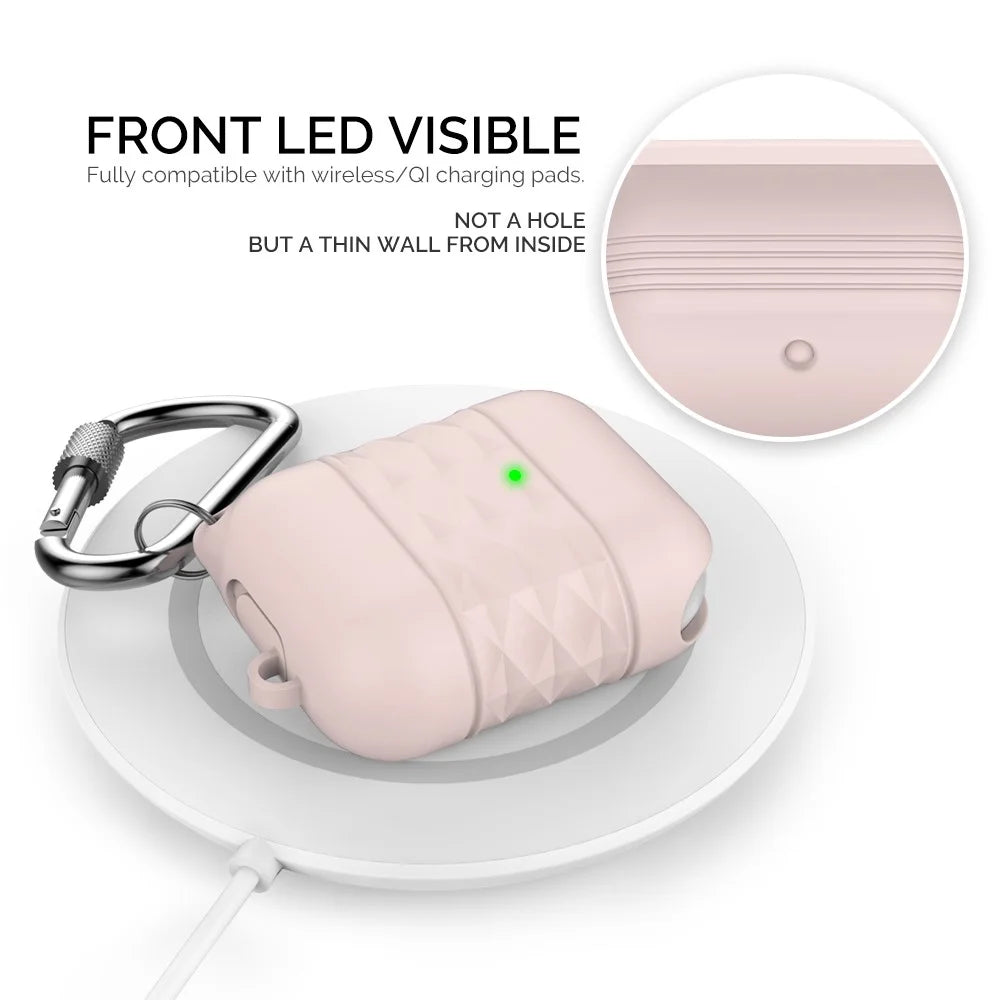 AHASTYLE PT79 For AirPods with Wireless Charging Case (2019) / AirPods with Charging Case (2019) / (2016) Anti-drop Cover Silicone Sleeve - Pink - 2