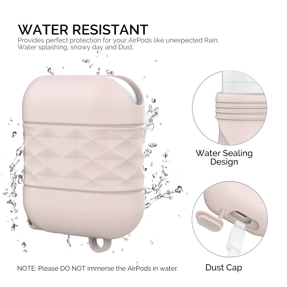 AHASTYLE PT79 For AirPods with Wireless Charging Case (2019) / AirPods with Charging Case (2019) / (2016) Anti-drop Cover Silicone Sleeve - Pink - 3