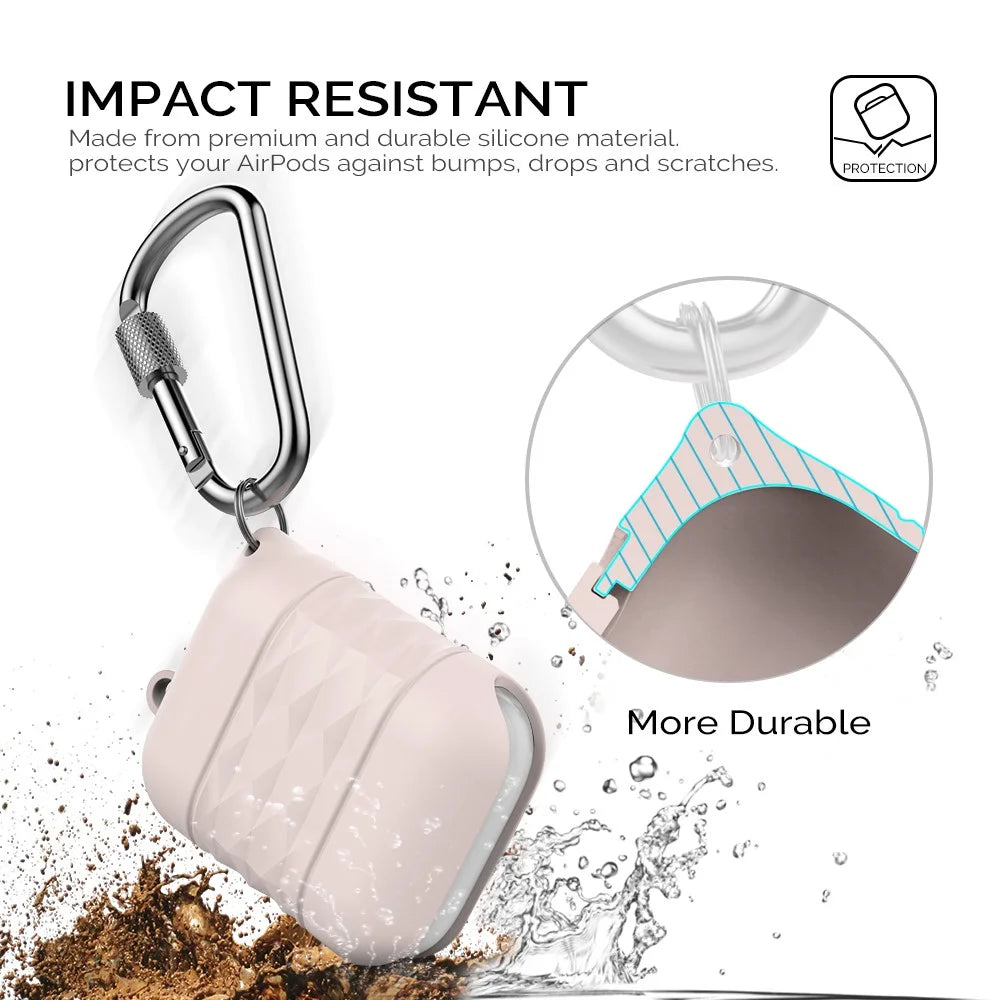AHASTYLE PT79 For AirPods with Wireless Charging Case (2019) / AirPods with Charging Case (2019) / (2016) Anti-drop Cover Silicone Sleeve - Pink - 4