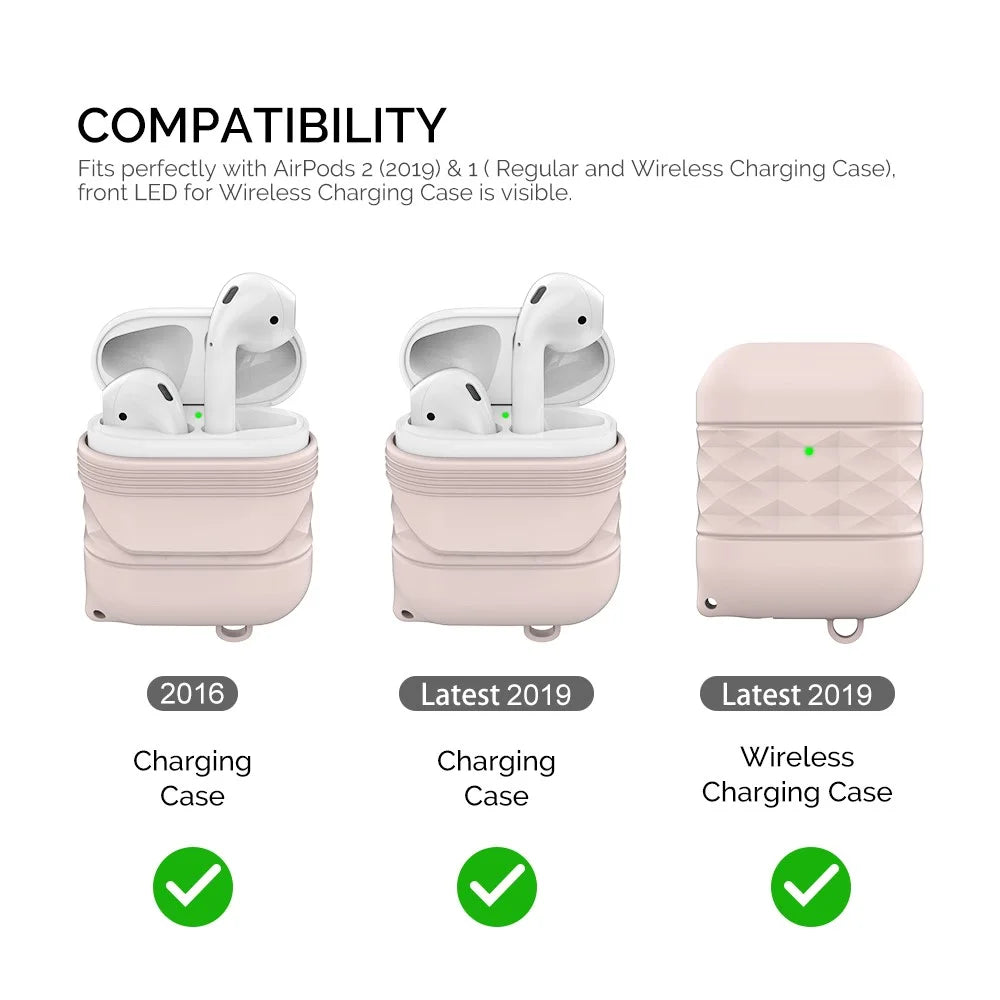 AHASTYLE PT79 For AirPods with Wireless Charging Case (2019) / AirPods with Charging Case (2019) / (2016) Anti-drop Cover Silicone Sleeve - Pink - 6