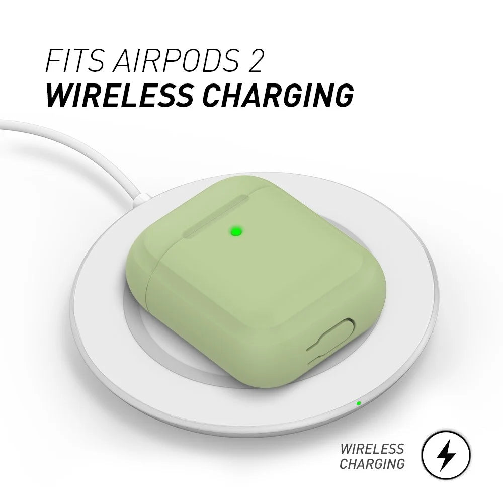 AHASTYLE PT88 Silicone Case for AirPods with Charging Case (2016) / (2019) / AirPods with Wireless Charging Case (2019) Earphone Cover - Green - 2
