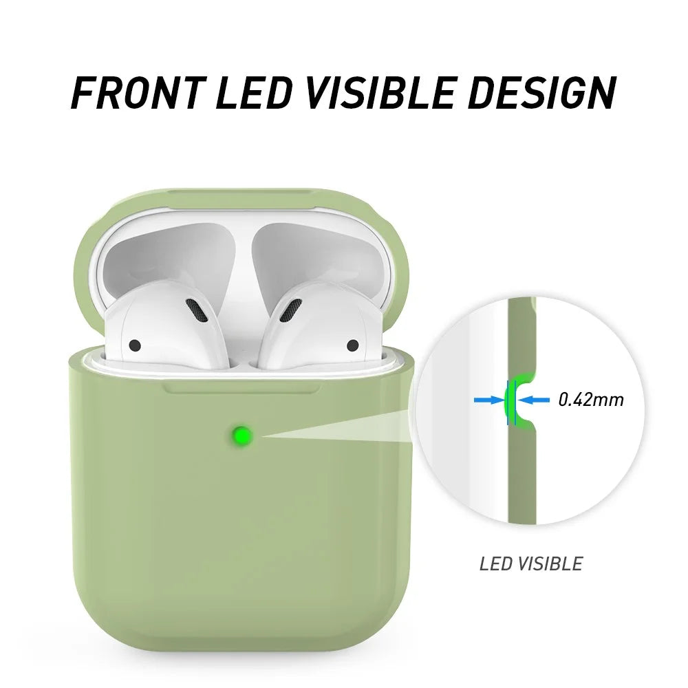 AHASTYLE PT88 Silicone Case for AirPods with Charging Case (2016) / (2019) / AirPods with Wireless Charging Case (2019) Earphone Cover - Green - 3