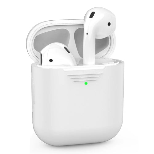 AHASTYLE PT02-3 Silicone Case for AirPods with Charging Case (2016) / (2019) / AirPods with Wireless Charging Case (2019) Bluetooth-compatible Earbud Cover - White - 1