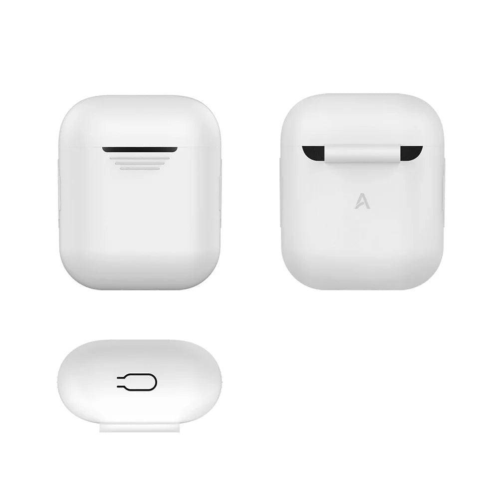 AHASTYLE PT02-3 Silicone Case for AirPods with Charging Case (2016) / (2019) / AirPods with Wireless Charging Case (2019) Bluetooth-compatible Earbud Cover - White - 6