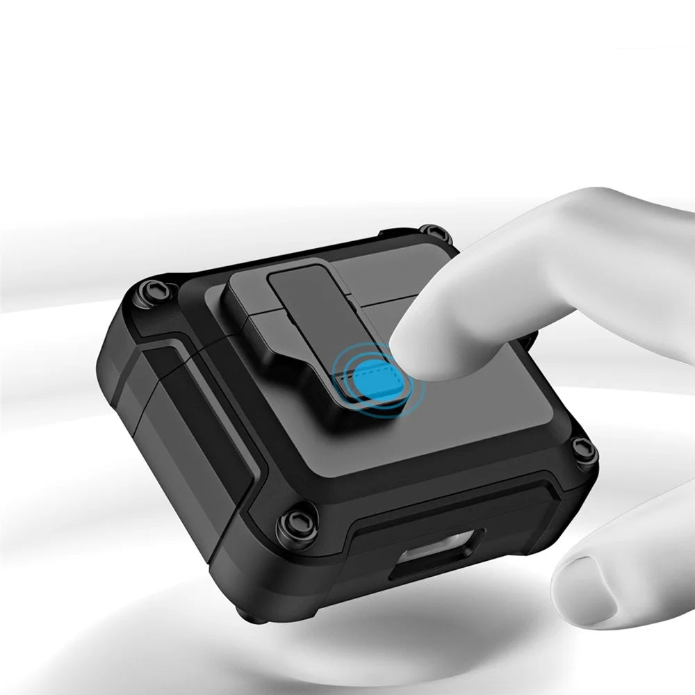 Anti-Drop TPU+PC Case for Apple AirPods 3 Bluetooth-compatible Headset Charging Case Cover with Buckle - Black - 5